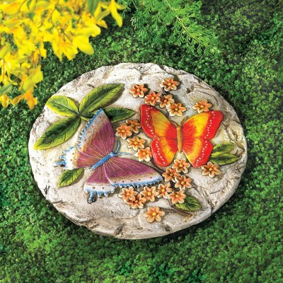 Stepping Stone For Yard, Concrete Butterfly Outdoor Garden Patio Steps Stone   